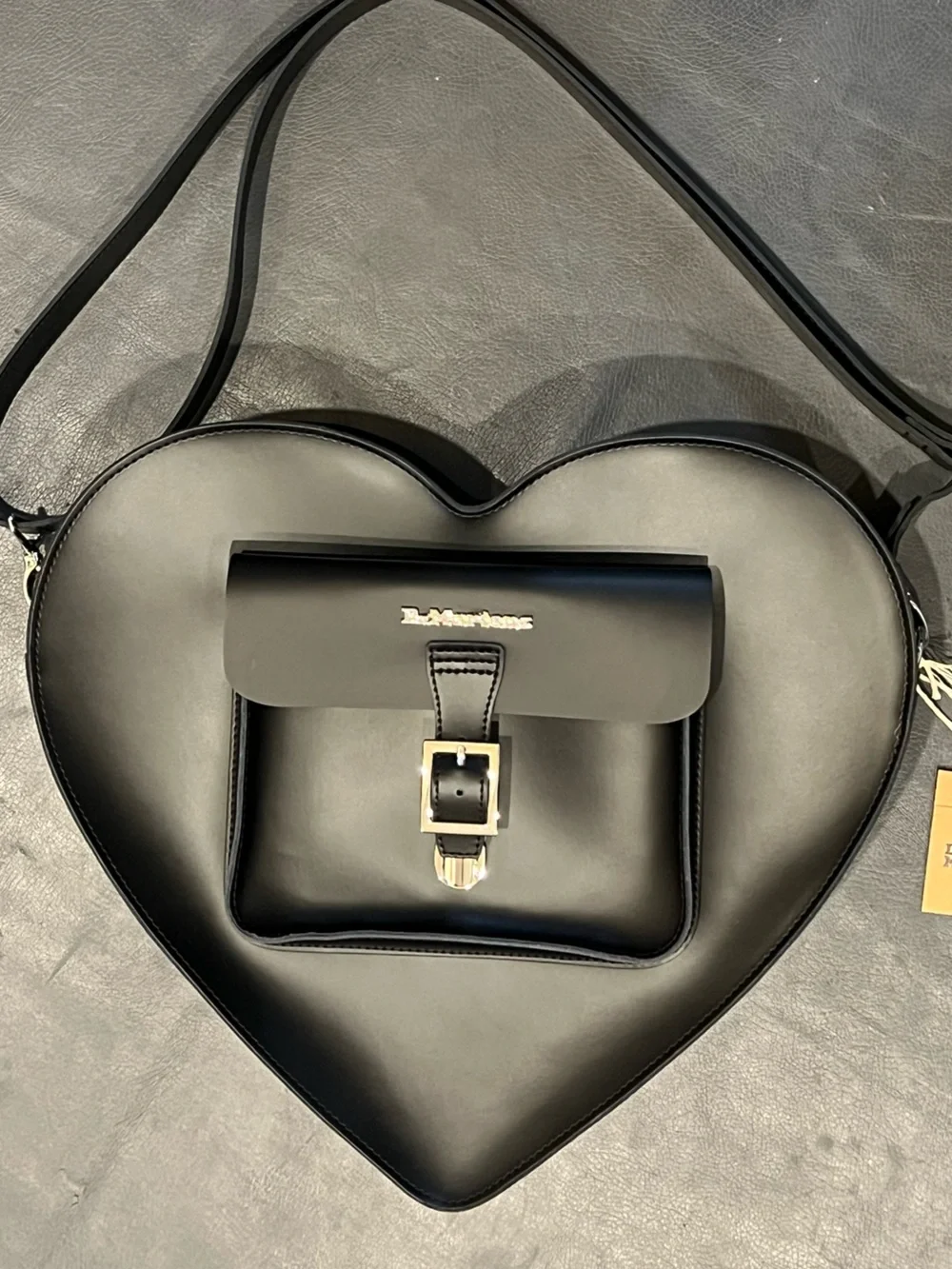 Dr. Martens Large Heart Backpack Crossbody Black